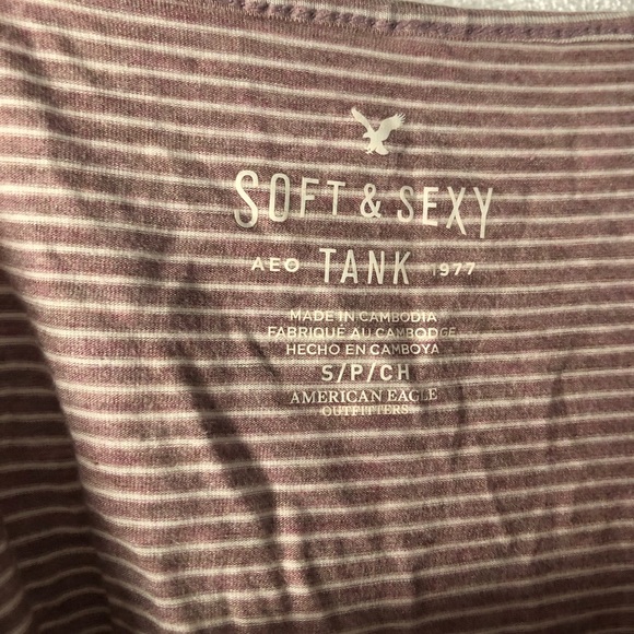 American Eagle Pink Striped Tank Top Size Small - Picture 2 of 3
